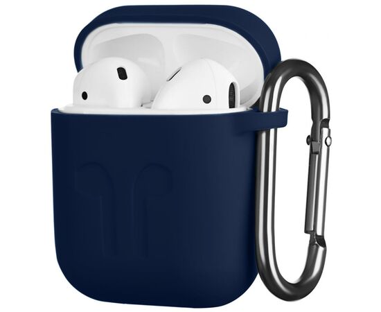 Чехол для наушников 2E для Apple AirPods Pure Color Silicone Imprint 1.5 мм Navy (2E-AIR-PODS-IBSI-1.5-NV), изображение 2 Чехол для наушников 2E для Apple AirPods Pure Color Silicone Imprint 1.5 мм Navy (2E-AIR-PODS-IBSI-1.5-NV), изображение 2