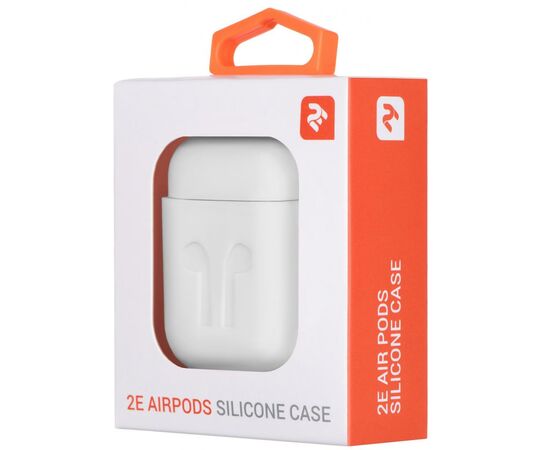 Чехол для наушников 2E для Apple AirPods Pure Color Silicone Imprint 1.5 мм White (2E-AIR-PODS-IBSI-1.5-WT), изображение 3 Чехол для наушников 2E для Apple AirPods Pure Color Silicone Imprint 1.5 мм White (2E-AIR-PODS-IBSI-1.5-WT), изображение 3