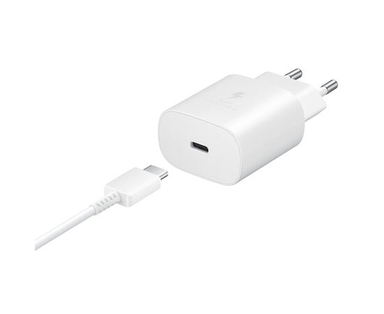 Зарядное устройство Samsung EP-TA800XWEGRU 25W PD3.0 Type-C (White) (EP-TA800XWEGRU), изображение 4 Зарядное устройство Samsung EP-TA800XWEGRU 25W PD3.0 Type-C (White) (EP-TA800XWEGRU), изображение 4