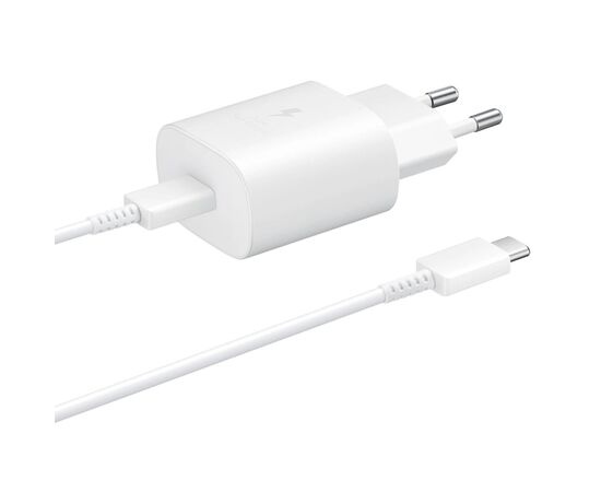 Зарядное устройство Samsung EP-TA800XWEGRU 25W PD3.0 Type-C (White) (EP-TA800XWEGRU), изображение 5 Зарядное устройство Samsung EP-TA800XWEGRU 25W PD3.0 Type-C (White) (EP-TA800XWEGRU), изображение 5