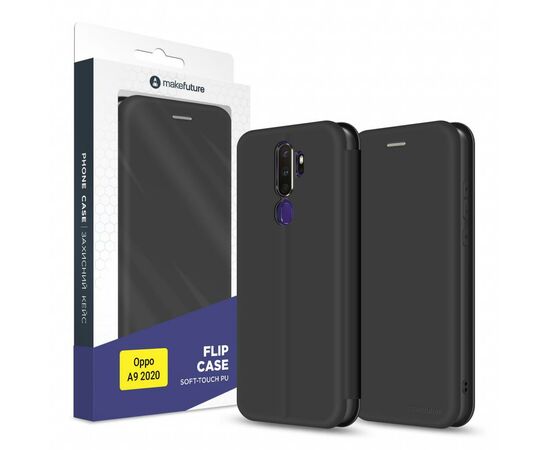 Чохол до моб. телефона MakeFuture Oppo A9 2020 Flip (Soft-Touch PU) Black (MCP-OPA920BK)