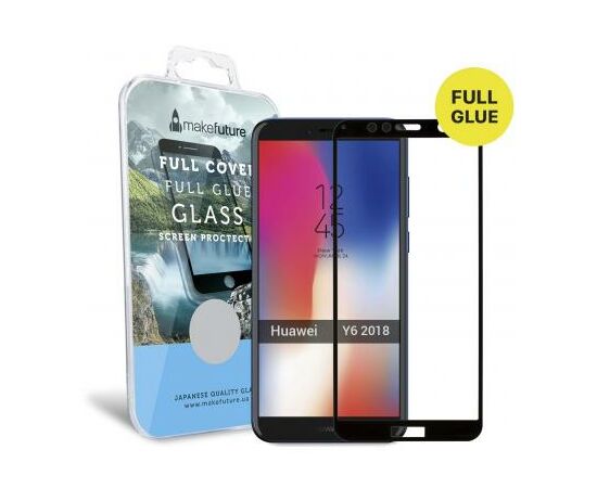 Стекло защитное MakeFuture для Huawei Y6 2018 Black Full Cover Full Glue (MGFCFG-HUY618B), изображение 5 Стекло защитное MakeFuture для Huawei Y6 2018 Black Full Cover Full Glue (MGFCFG-HUY618B), изображение 5