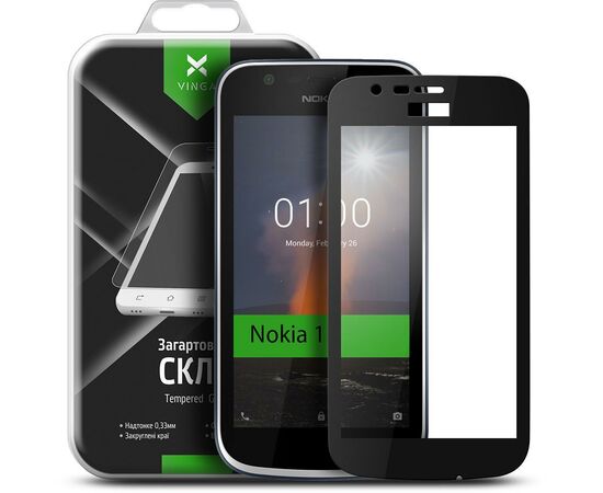Стекло защитное Vinga для Nokia 1 Black (VTPGS-N1B)
