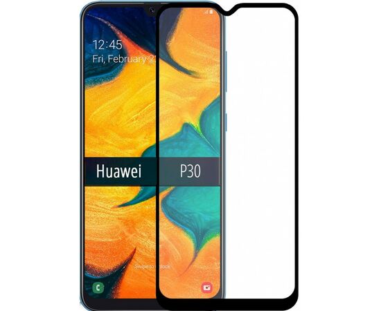 Стекло защитное MakeFuture для Huawei P30 Black Full Cover Full Glue (MGF-HUP30), изображение 2 Стекло защитное MakeFuture для Huawei P30 Black Full Cover Full Glue (MGF-HUP30), изображение 2