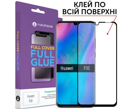 Стекло защитное MakeFuture для Huawei P30 Black Full Cover Full Glue (MGF-HUP30)
