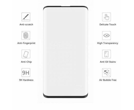 Стекло защитное Drobak Galaxy Note 10 Plus Black 3D Full Cover, Edge Glue (441617), изображение 3