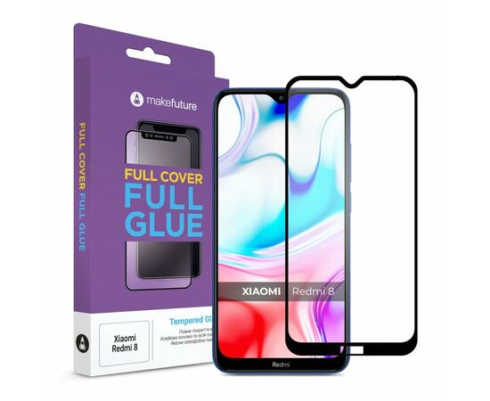 Стекло защитное MakeFuture Xiaomi Redmi 8 Full Cover Full Glue (MGF-XR8)