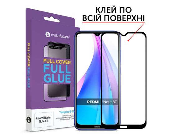 Скло захисне MakeFuture Xiaomi Redmi Note 8T Full Cover Full Glue (MGF-XRN8T)
