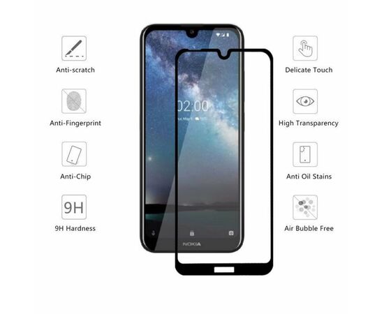 Стекло защитное Drobak Nokia 2.2 (Black) (449311), изображение 2