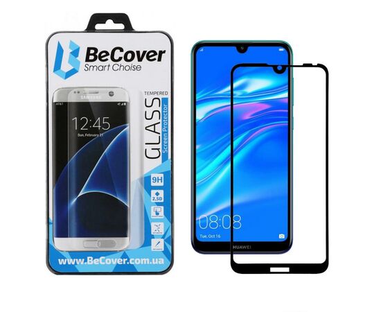 Стекло защитное BeCover Huawei Y7 2019 Black (703299)