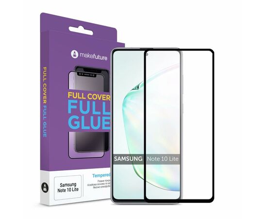 Стекло защитное MakeFuture Samsung Note 10 Lite Full Cover Full Glue (MGF-SN10L)