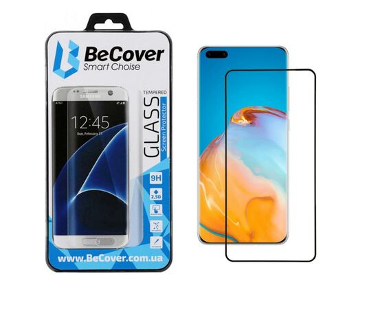 Стекло защитное BeCover Huawei P40 Black (704830)