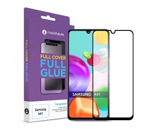 Стекло защитное MakeFuture Samsung A41 Full Cover Full Glue (MGF-SA41)