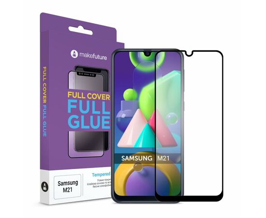Стекло защитное MakeFuture Samsung M21 Full Cover Full Glue (MGF-SM21)