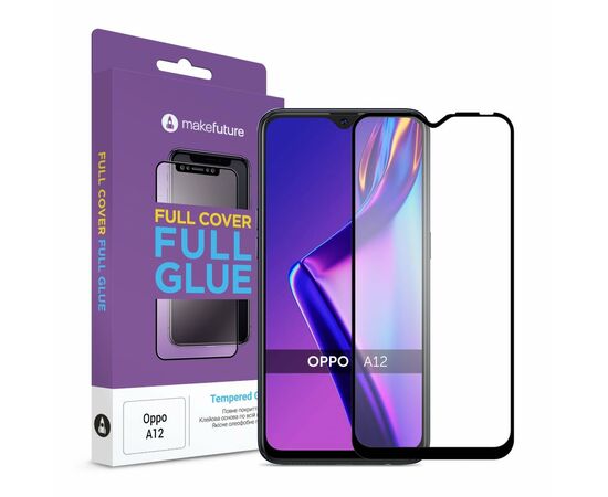 Стекло защитное MakeFuture Oppo A12 Full Cover Full Glue (MGF-OPA12)