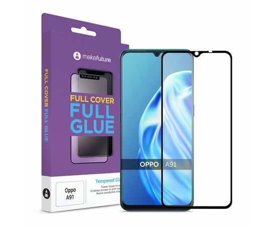 Стекло защитное MakeFuture Oppo A91 Full Cover Full Glue (MGF-OPA91)