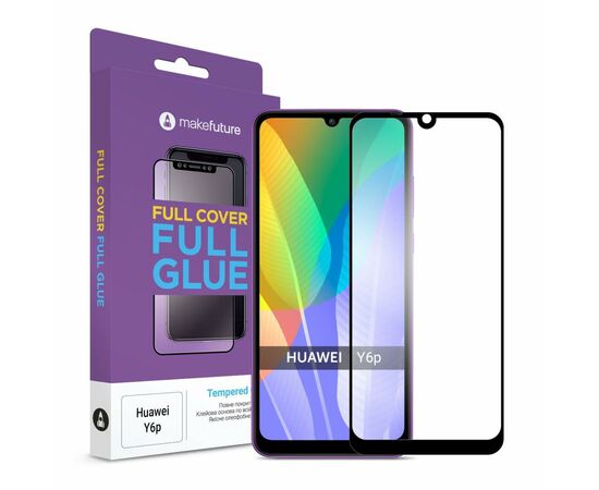Стекло защитное MakeFuture Huawei Y6p Full Cover Full Glue (MGF-HUY6P)