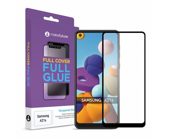 Стекло защитное MakeFuture Samsung A21s Full Cover Full Glue (MGF-SA21S)