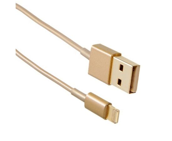 Дата кабель USB 2.0 AM to Lightning 1.0m Gold Drobak (215341)