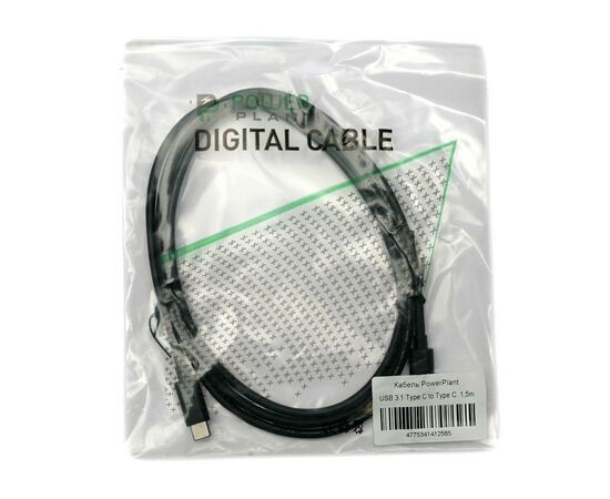 Дата кабель USB 3.0 Type C – Type C 1.5м PowerPlant (KD00AS1256), изображение 2 Дата кабель USB 3.0 Type C – Type C 1.5м PowerPlant (KD00AS1256), изображение 2