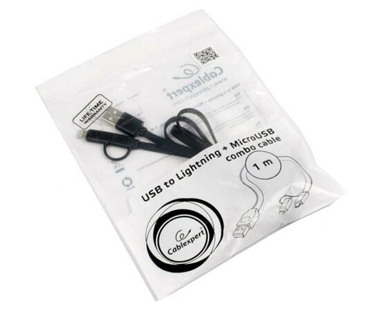 Дата кабель USB 2.0 AM to Lightning + Micro 5P 1.0m Cablexpert (CC-USB2-AMLM2-1M), изображение 2 Дата кабель USB 2.0 AM to Lightning + Micro 5P 1.0m Cablexpert (CC-USB2-AMLM2-1M), изображение 2