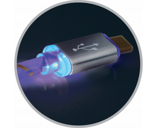 Дата кабель USB08-03LT USB - Micro USB, GrayLED backlight, 1m Defender (87554), изображение 4 Дата кабель USB08-03LT USB - Micro USB, GrayLED backlight, 1m Defender (87554), изображение 4