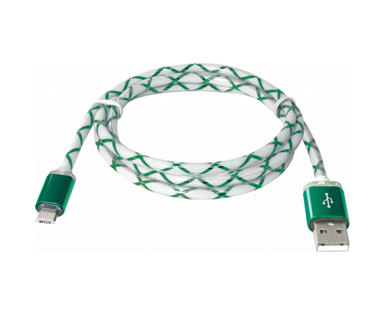 Дата кабель USB08-03LT USB - Micro USB, GreenLED backlight, 1m Defender (87557), изображение 2 Дата кабель USB08-03LT USB - Micro USB, GreenLED backlight, 1m Defender (87557), изображение 2