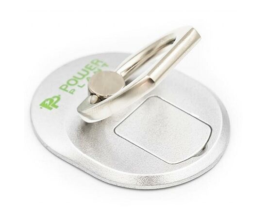 Держатель для смартфонов PowerPlant с кольцом, серебристый (CA910304), изображение 2 Держатель для смартфонов PowerPlant с кольцом, серебристый (CA910304), изображение 2