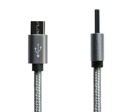 Дата кабель USB 2.0 AM to Micro 5P 1.0m Grey/Black Grand-X (FM02), зображення 2 Дата кабель USB 2.0 AM to Micro 5P 1.0m Grey/Black Grand-X (FM02), зображення 2