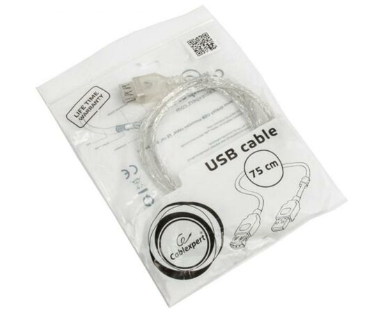 Дата кабель USB 2.0 AM/AF 0.75m Cablexpert (CCF-USB2-AMAF-TR-0.75M), изображение 2 Дата кабель USB 2.0 AM/AF 0.75m Cablexpert (CCF-USB2-AMAF-TR-0.75M), изображение 2