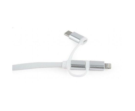 Дата кабель USB 2.0 AM to Lightning + Micro 5P + Type-C 1.0m Cablexpert (CC-USB2-AMLM32-1M-W), изображение 3 Дата кабель USB 2.0 AM to Lightning + Micro 5P + Type-C 1.0m Cablexpert (CC-USB2-AMLM32-1M-W), изображение 3
