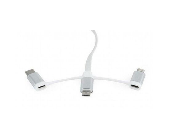 Дата кабель USB 2.0 AM to Lightning + Micro 5P + Type-C 1.0m Cablexpert (CC-USB2-AMLM32-1M-W), изображение 4 Дата кабель USB 2.0 AM to Lightning + Micro 5P + Type-C 1.0m Cablexpert (CC-USB2-AMLM32-1M-W), изображение 4