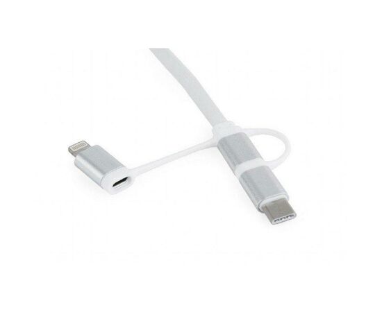 Дата кабель USB 2.0 AM to Lightning + Micro 5P + Type-C 1.0m Cablexpert (CC-USB2-AMLM32-1M-W), изображение 5 Дата кабель USB 2.0 AM to Lightning + Micro 5P + Type-C 1.0m Cablexpert (CC-USB2-AMLM32-1M-W), изображение 5