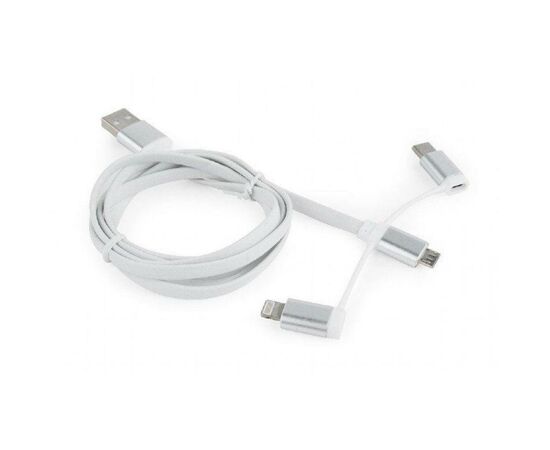 Дата кабель USB 2.0 AM to Lightning + Micro 5P + Type-C 1.0m Cablexpert (CC-USB2-AMLM32-1M-W)