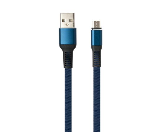 Дата кабель USB 2.0 AM to Micro 5P 1m flat nylon blue Vinga (VCPDCMFNB1B), изображение 2 Дата кабель USB 2.0 AM to Micro 5P 1m flat nylon blue Vinga (VCPDCMFNB1B), изображение 2