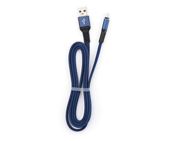 Дата кабель USB 2.0 AM to Micro 5P 1m flat nylon blue Vinga (VCPDCMFNB1B), изображение 5 Дата кабель USB 2.0 AM to Micro 5P 1m flat nylon blue Vinga (VCPDCMFNB1B), изображение 5