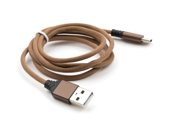 Дата кабель USB 2.0 AM to Type-C nylon 1m brown Vinga (VCPDCTCNB21BR), зображення 3 Дата кабель USB 2.0 AM to Type-C nylon 1m brown Vinga (VCPDCTCNB21BR), зображення 3