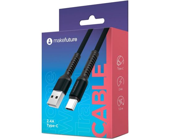 Дата кабель USB 2.0 AM to Type-C 1.0m MakeFuture (MCB-CD1GR), зображення 2 Дата кабель USB 2.0 AM to Type-C 1.0m MakeFuture (MCB-CD1GR), зображення 2