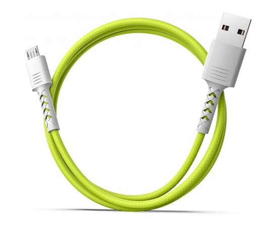 Дата кабель USB 2.0 AM to Micro 5P 1.0m Soft white/lime Pixus (4897058531176), изображение 3 Дата кабель USB 2.0 AM to Micro 5P 1.0m Soft white/lime Pixus (4897058531176), изображение 3