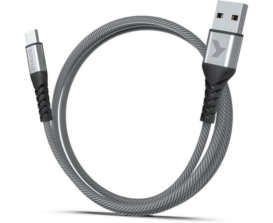 Дата кабель USB 2.0 AM to Type-C 1.0m Flex Gray Pixus (4897058531152), изображение 2