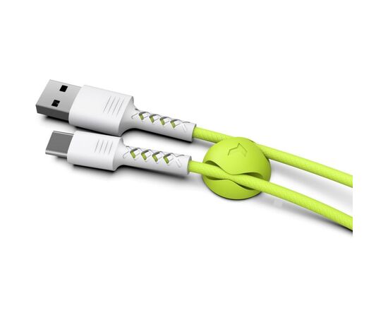 Дата кабель USB 2.0 AM to Type-C 1.0m Soft white/lime Pixus (4897058531169), изображение 3