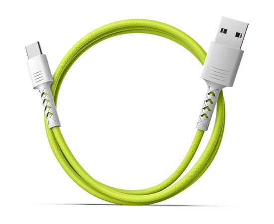 Дата кабель USB 2.0 AM to Type-C 1.0m Soft white/lime Pixus (4897058531169), изображение 4
