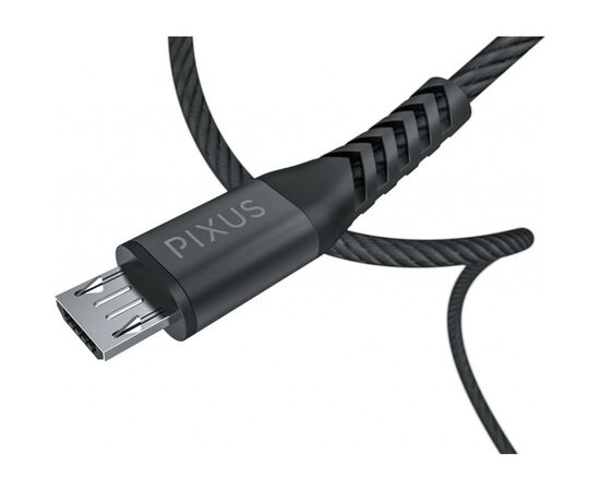 Дата кабель USB 2.0 AM to Micro 5P 1.0m Flex Black Pixus (4897058530896), изображение 5