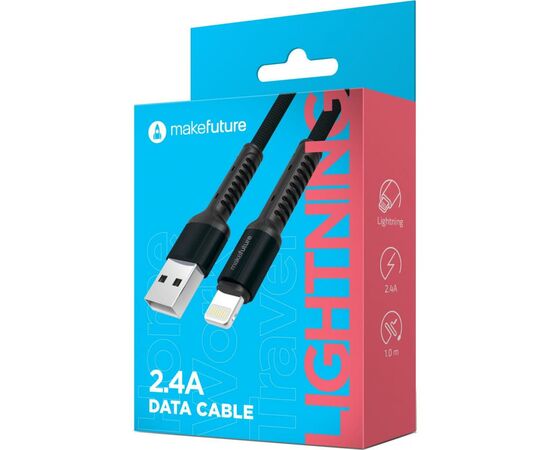 Дата кабель USB 2.0 AM to Lightning 1.0m Denim Grey MakeFuture (MCB-LD1GR), изображение 2 Дата кабель USB 2.0 AM to Lightning 1.0m Denim Grey MakeFuture (MCB-LD1GR), изображение 2