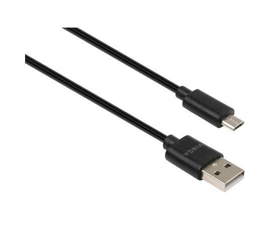 Дата кабель USB 2.0 AM to Micro 5P 1.8m Spring black Vinga (VCPDCMS1.8BK), зображення 2