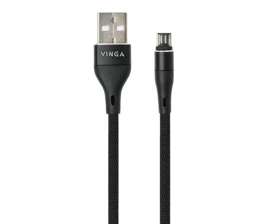 Дата кабель USB 2.0 AM to Micro 5P 1.0m cylindric nylon back Vinga (VCPDCMCANB1BK), изображение 2 Дата кабель USB 2.0 AM to Micro 5P 1.0m cylindric nylon back Vinga (VCPDCMCANB1BK), изображение 2