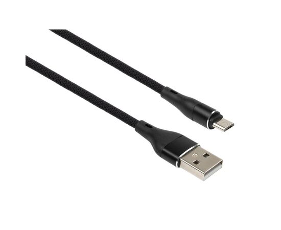 Дата кабель USB 2.0 AM to Micro 5P 1.0m cylindric nylon back Vinga (VCPDCMCANB1BK)