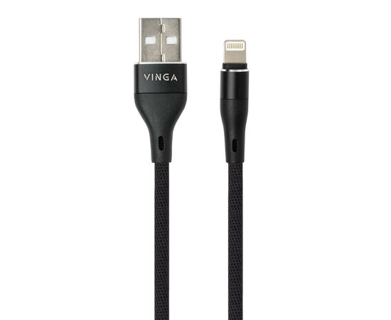 Дата кабель USB 2.0 AM to Lightning 1.0m cylindric nylon back Vinga (VCPDCLCANB1BK), изображение 2 Дата кабель USB 2.0 AM to Lightning 1.0m cylindric nylon back Vinga (VCPDCLCANB1BK), изображение 2