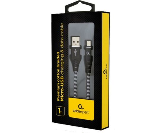 Дата кабель USB 2.0 Micro 5P to AM Cablexpert (CC-USB2B-AMmBM-1M-BW), изображение 2 Дата кабель USB 2.0 Micro 5P to AM Cablexpert (CC-USB2B-AMmBM-1M-BW), изображение 2