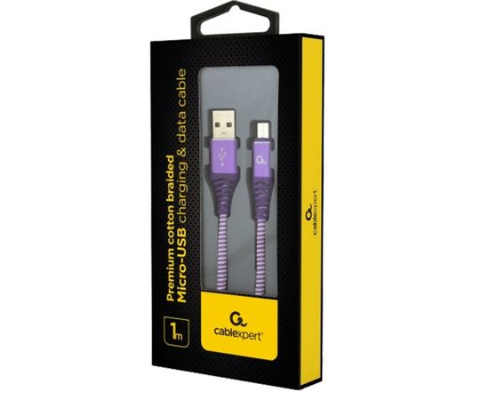Дата кабель USB 2.0 Micro 5P to AM Cablexpert (CC-USB2B-AMmBM-1M-PW), изображение 2 Дата кабель USB 2.0 Micro 5P to AM Cablexpert (CC-USB2B-AMmBM-1M-PW), изображение 2